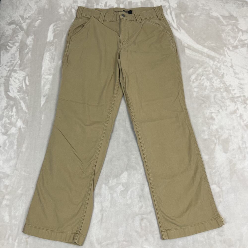 Carhartt Pants Mens 32x30 Tan Relaxed Straight Rigby Canvas Dungaree Workwear